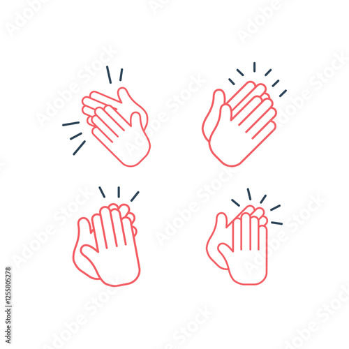 Applause icons set clap hand gesture template illustration