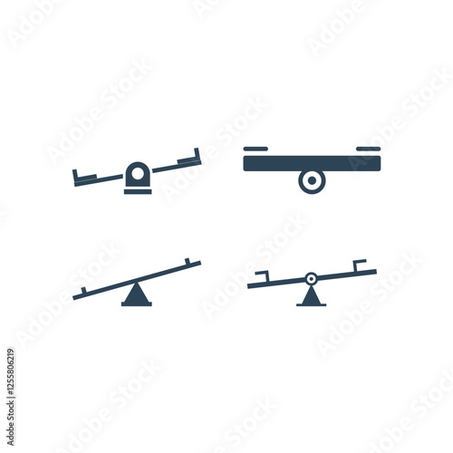 Seesaw icons set vector design trendy