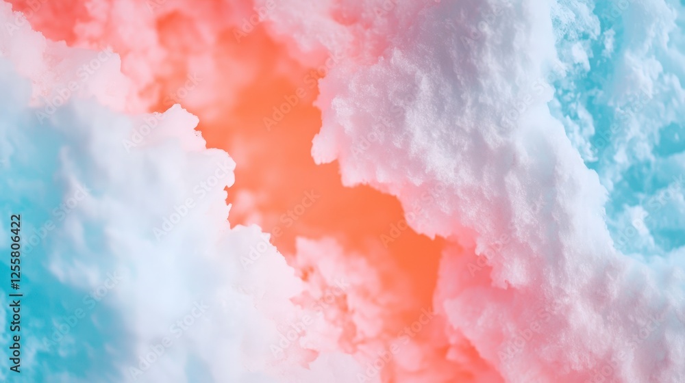 Obraz premium Soft and Colorful Cloud Patterns with Shades of Blue and Peach in the Sky