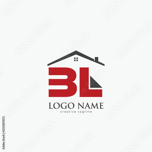 BL home logo, BL letter logo fully editable vector template