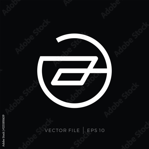 Letter AA initials logo lowercase circle and rectangle