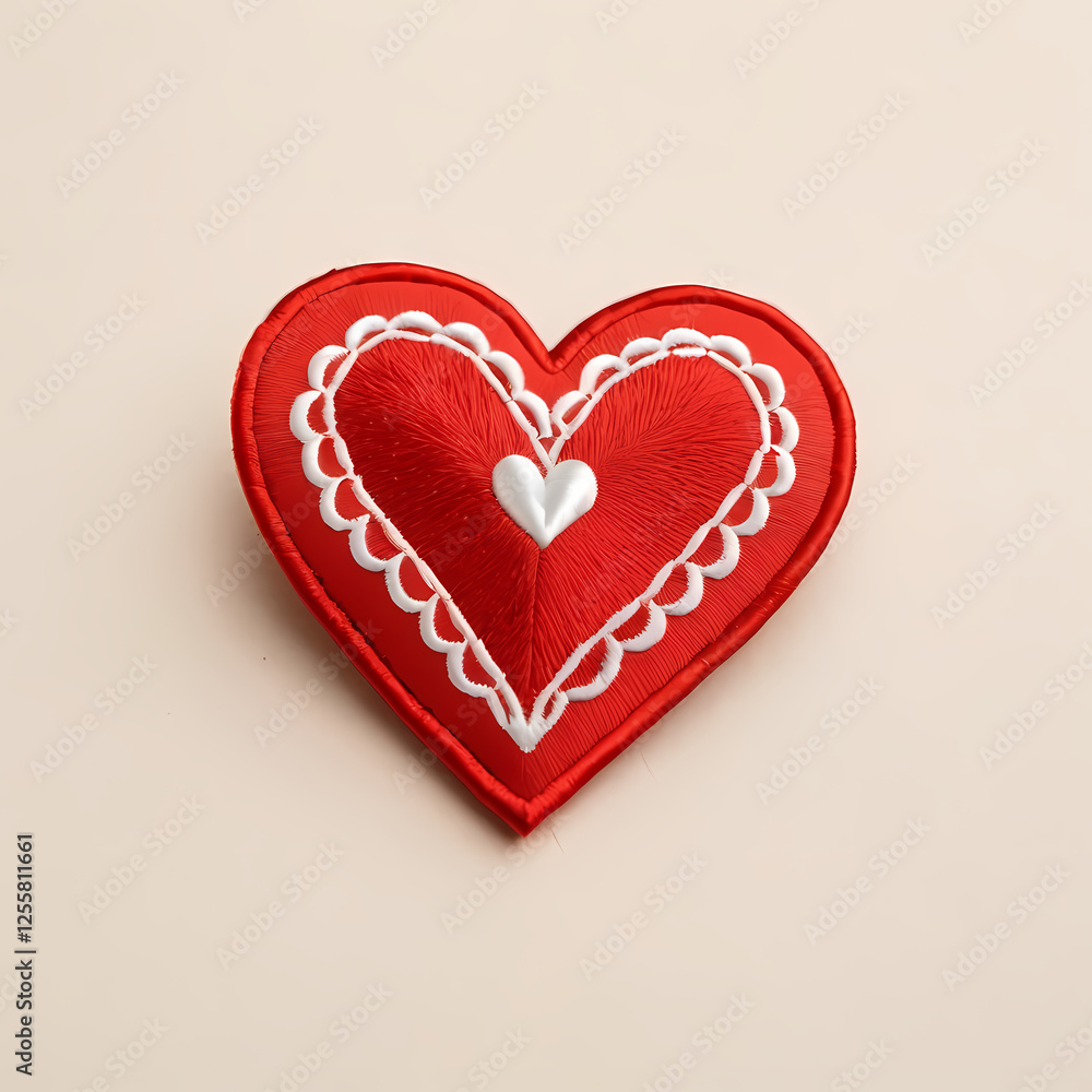 Red embroidered heart patch for sewing or crafting, symbolizing love and affection. Red embroidered heart patch for sewing or crafting, symbolizing love and affection.