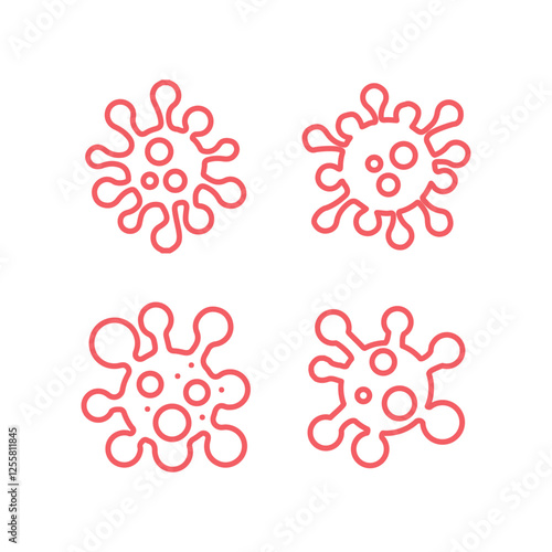 Corona virus ( COVID 2019 ) icons set illustration signage vector template design trendy