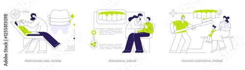 Dental hygienist abstract concept vector illustrations.