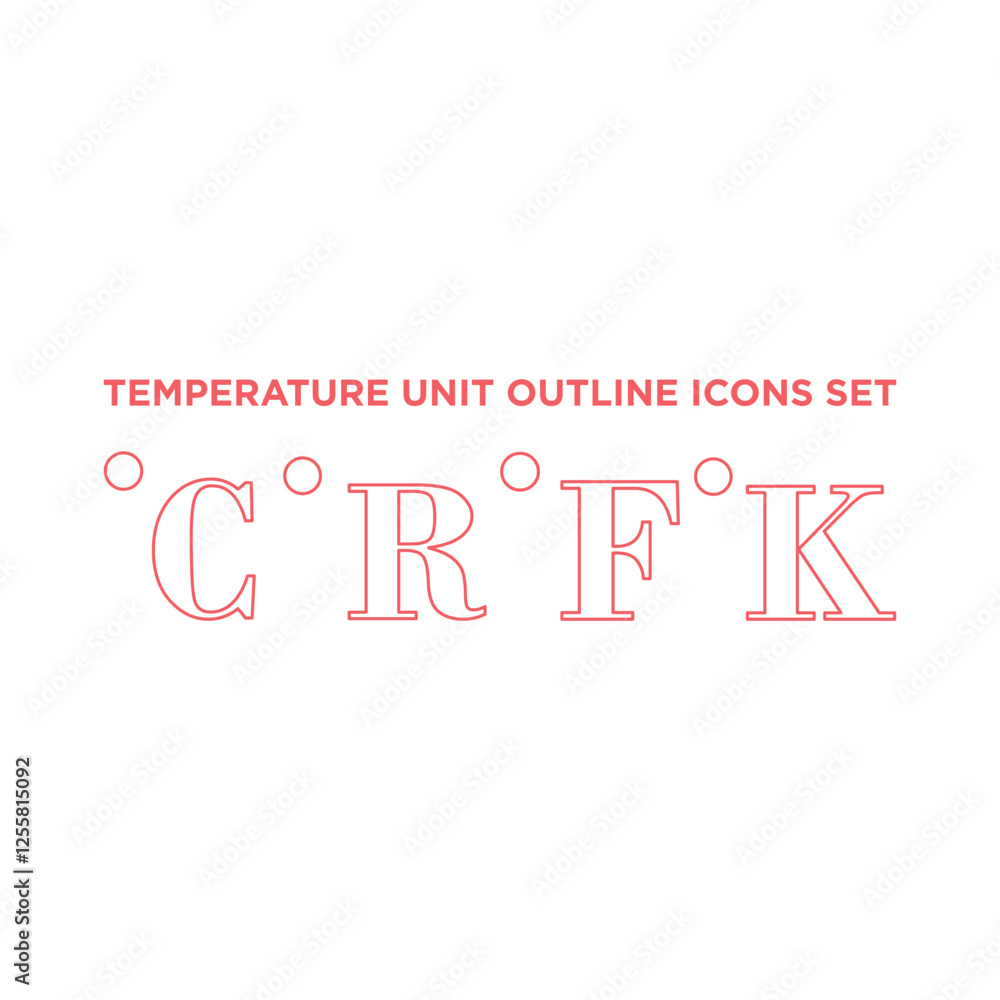Temperature unit icons set flat vector simple isolated illustration signage template design trendy Temperature unit icons set flat vector simple isolated illustration signage template design trendy