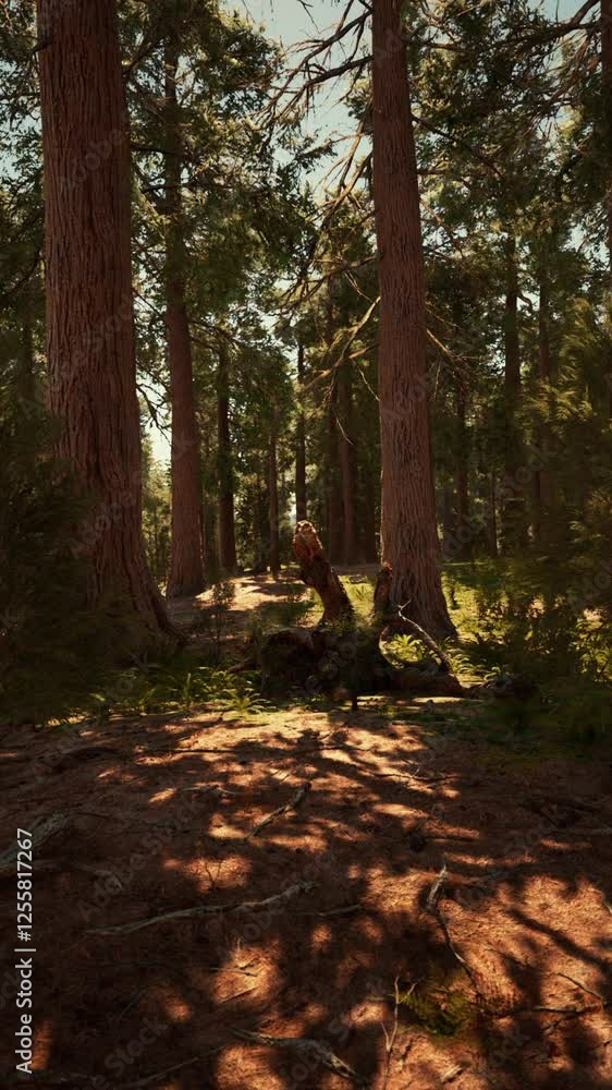 Classic view of famous giant sequoia trees Classic view of famous giant sequoia trees