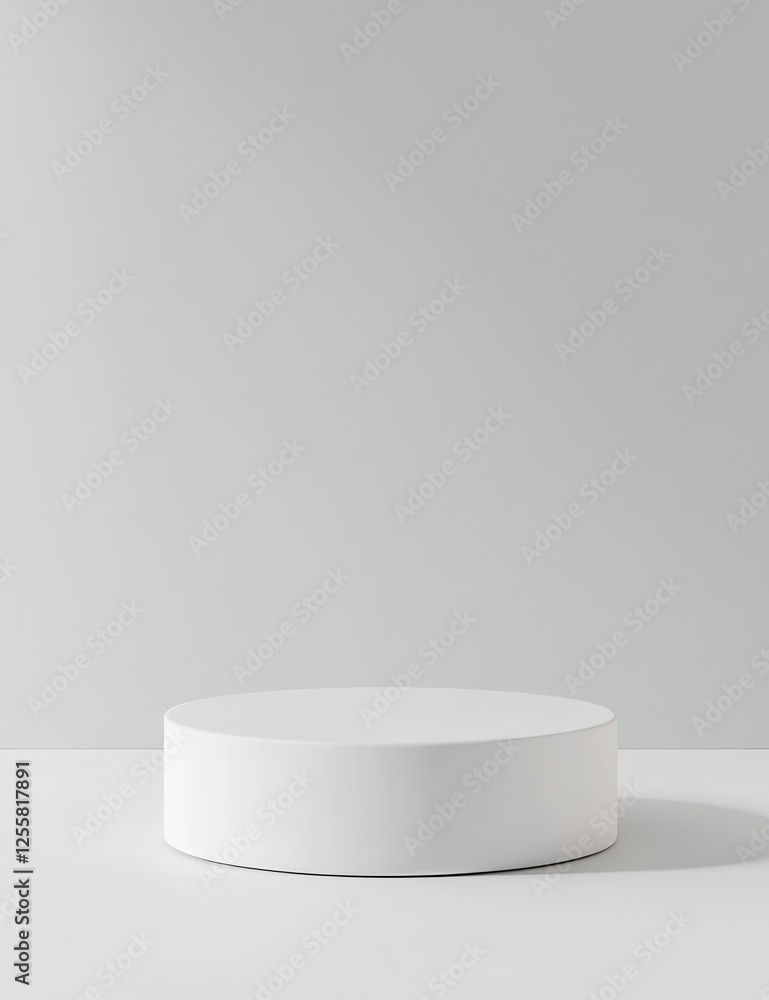 White podium in 3d render design on background, 3d render