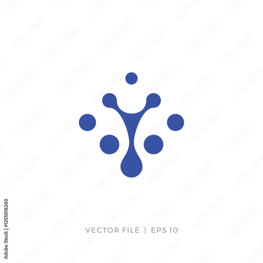 Fototapeta premium Y letter initial logo and dots and liquid drop