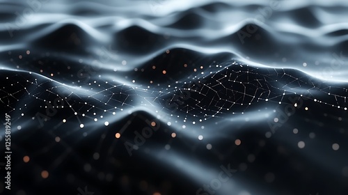 Abstract Network Data Wave Landscape Design