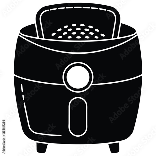 Air Fryer Vector Illustration – Modern Kitchen Appliance for Healthy Cooking