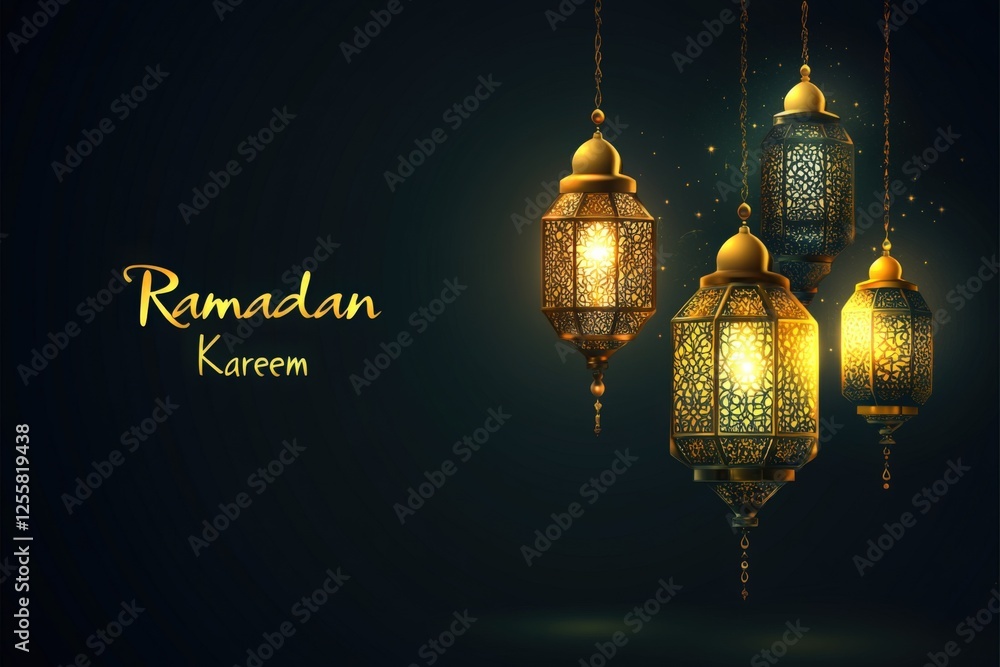 ramadan kareem greeting with islamic lantern ramadan kareem greeting with islamic lantern