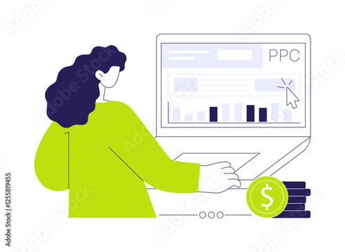 PPC campaign creation abstract concept vector illustration.
