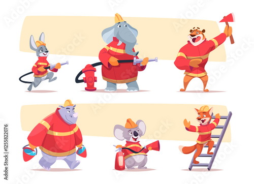 Canvas Print Animals firefighters