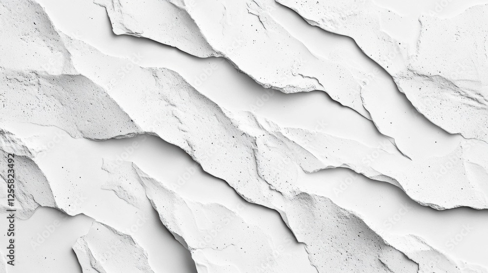 Obraz premium Textured white plaster surface with unique waves and patterns, perfect for backgrounds and design projects.