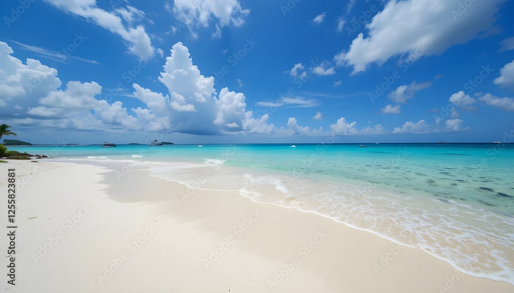 Tropical beach with coconut trees ai generative Tropical beach with coconut trees ai generative