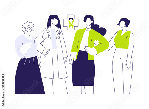 Breast cancer awareness abstract concept vector illustration.