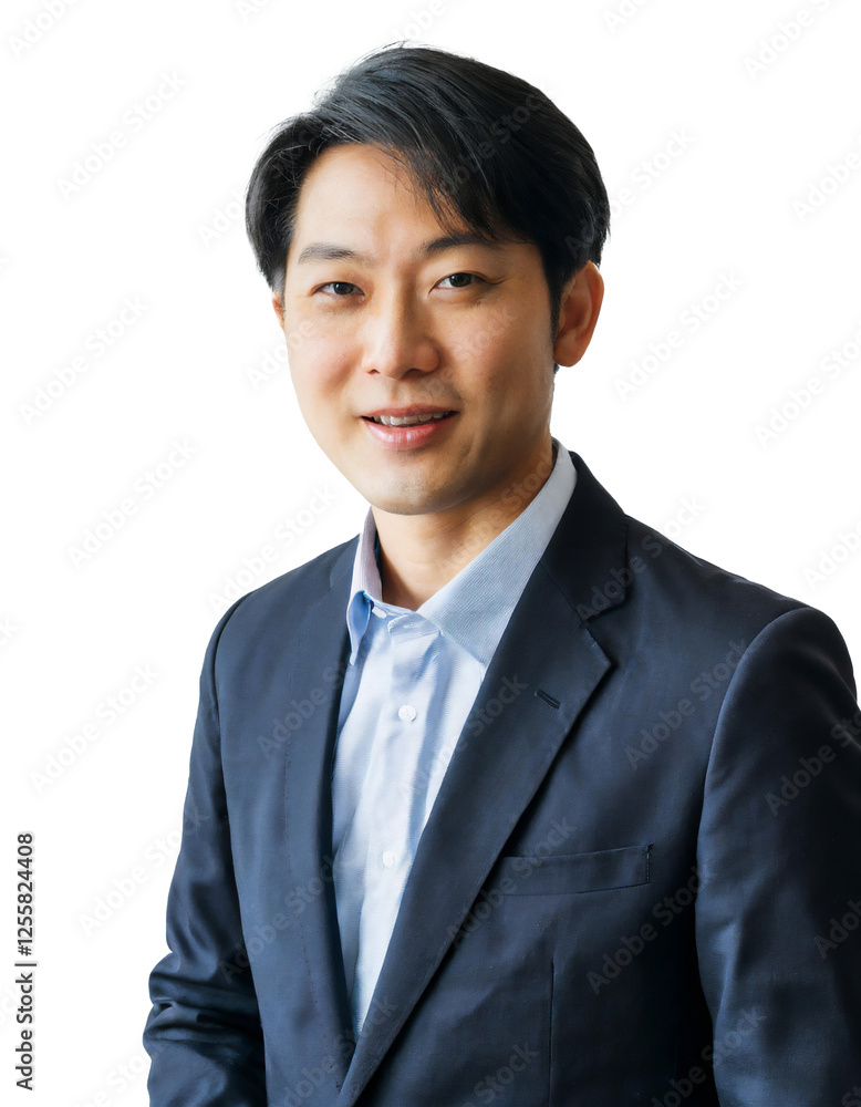 Portrait of only one Man. White Background. Portrait of only one Man. White Background.