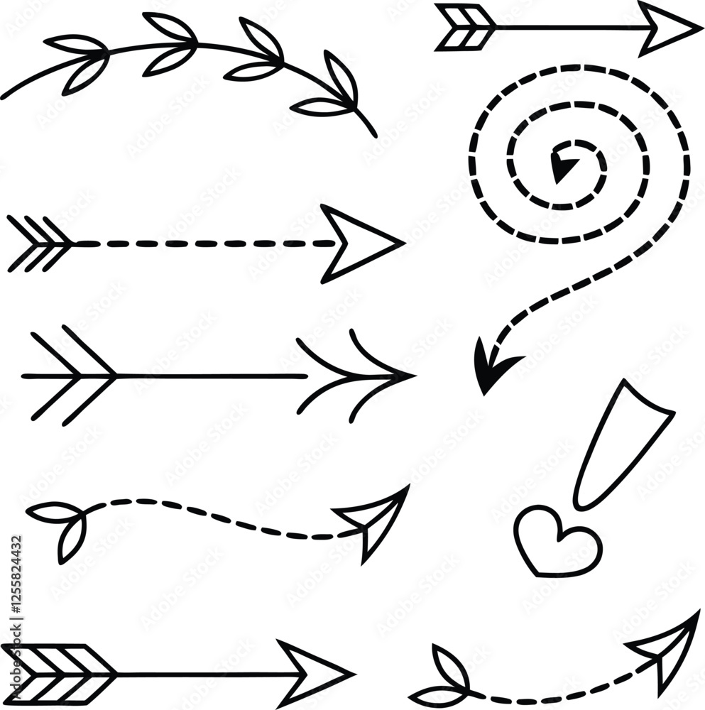 Collection of Decorative Arrows, Floral Swirls, and Design Elements Collection of Decorative Arrows, Floral Swirls, and Design Elements