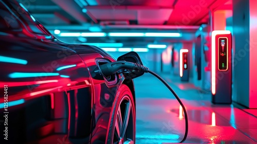 Smart grid vehicle-to-grid charging systems, innovative technology enabling seamless energy exchange between electric vehicles and the grid, enhancing sustainability and efficiency. photo