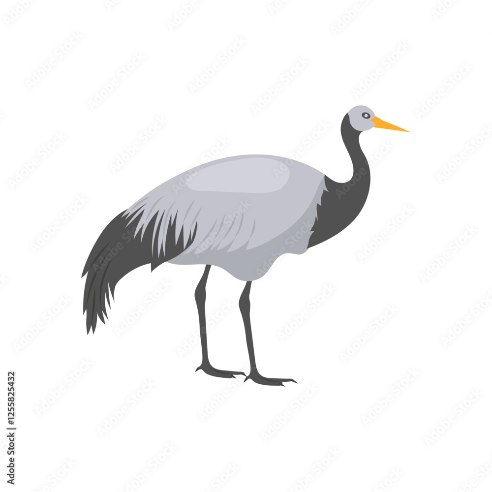 Red Crowned Crane, China Symbols Vector Illustration Red Crowned Crane, China Symbols Vector Illustration