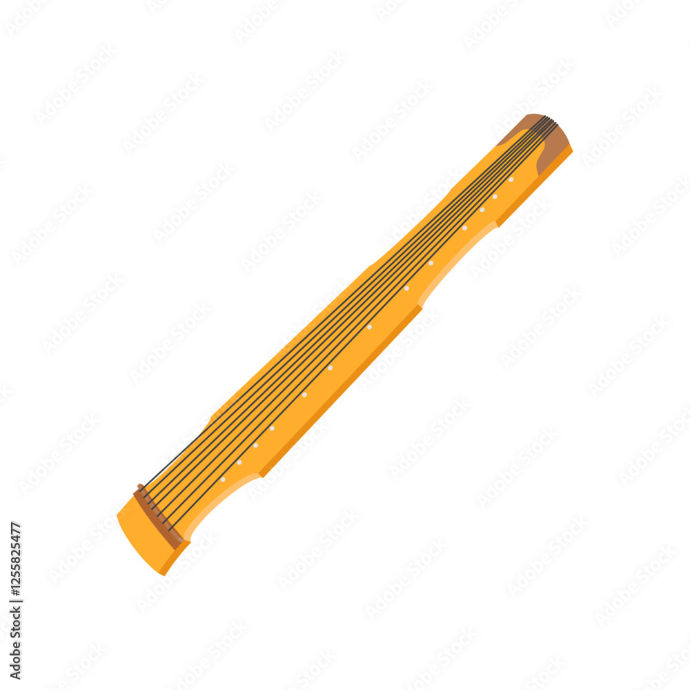 Guqin, China Symbols Vector Illustration Guqin, China Symbols Vector Illustration