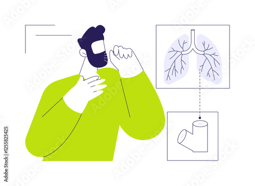 Bronchitis symptoms abstract concept vector illustration.