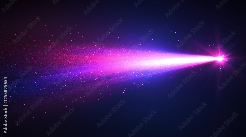 Obraz premium Vibrant light beam effect with colorful sparkle on black background