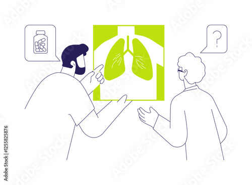 Pneumonia diagnosis abstract concept vector illustration.