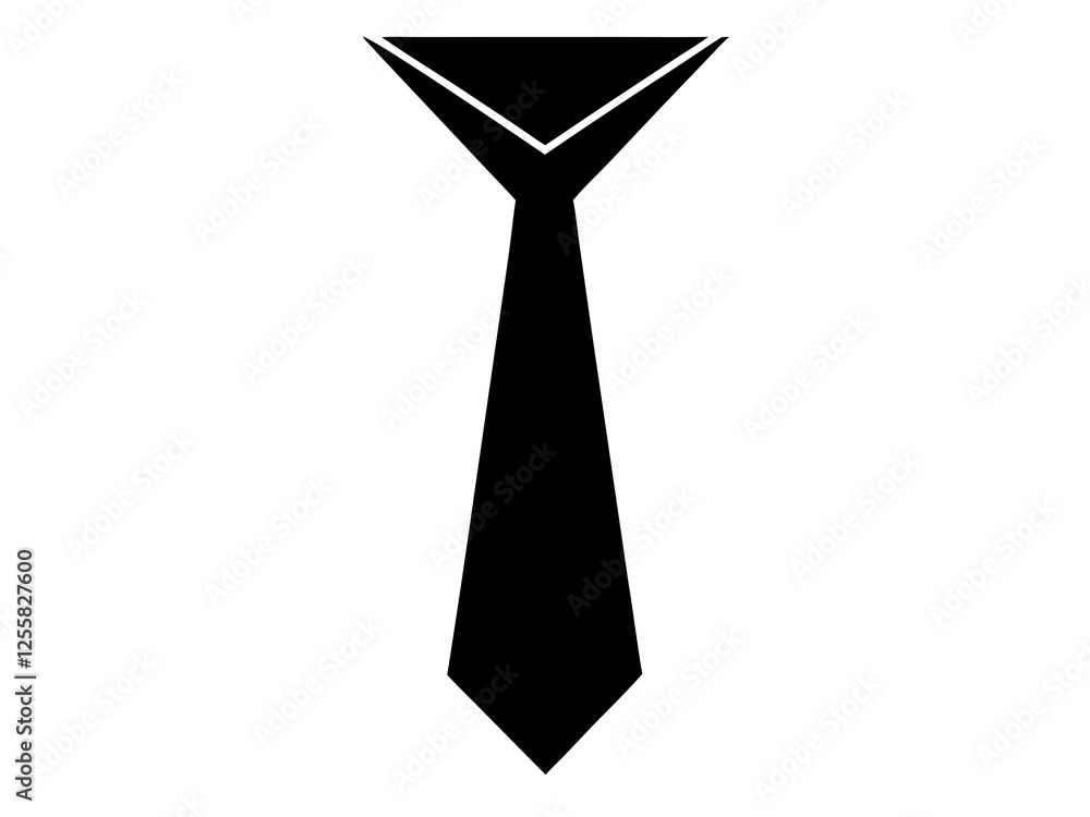Sleek Tie silhouette simple flat vector Sleek Tie silhouette simple flat vector