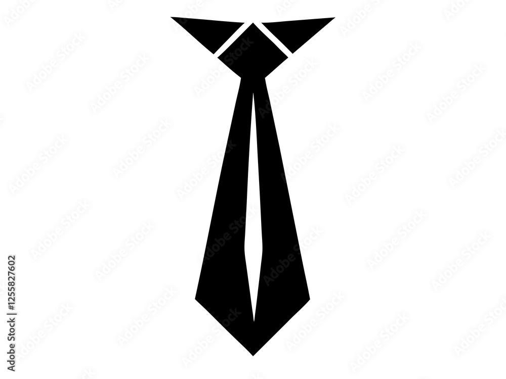 Sleek Tie silhouette simple flat vector Sleek Tie silhouette simple flat vector