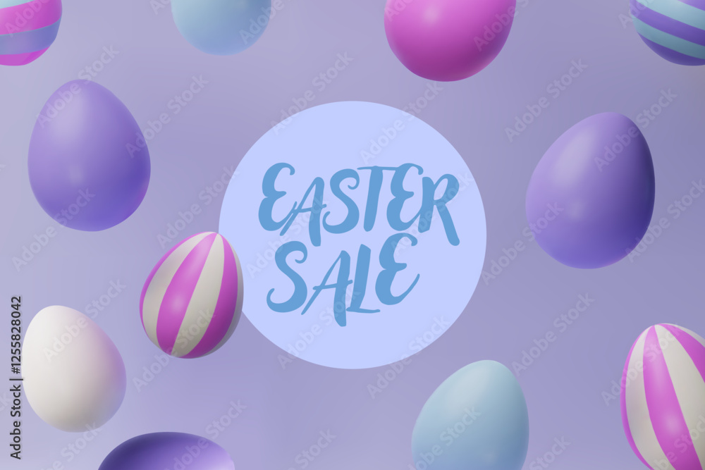3d render falling easter pastel egg banner frame. Three-dimensional vector illustration. Greeting poster for celebration, springtime holiday, kids hunt or design for sale advertising. Modern template 3d render falling easter pastel egg banner frame. Three-dimensional vector illustration. Greeting poster for celebration, springtime holiday, kids hunt or design for sale advertising. Modern template