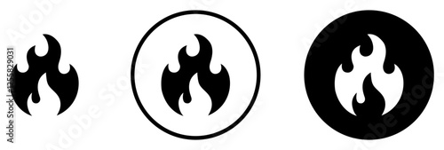 Fire icon vector set. Fire flame sign symbol. Flame icon collection. Vector illustration.