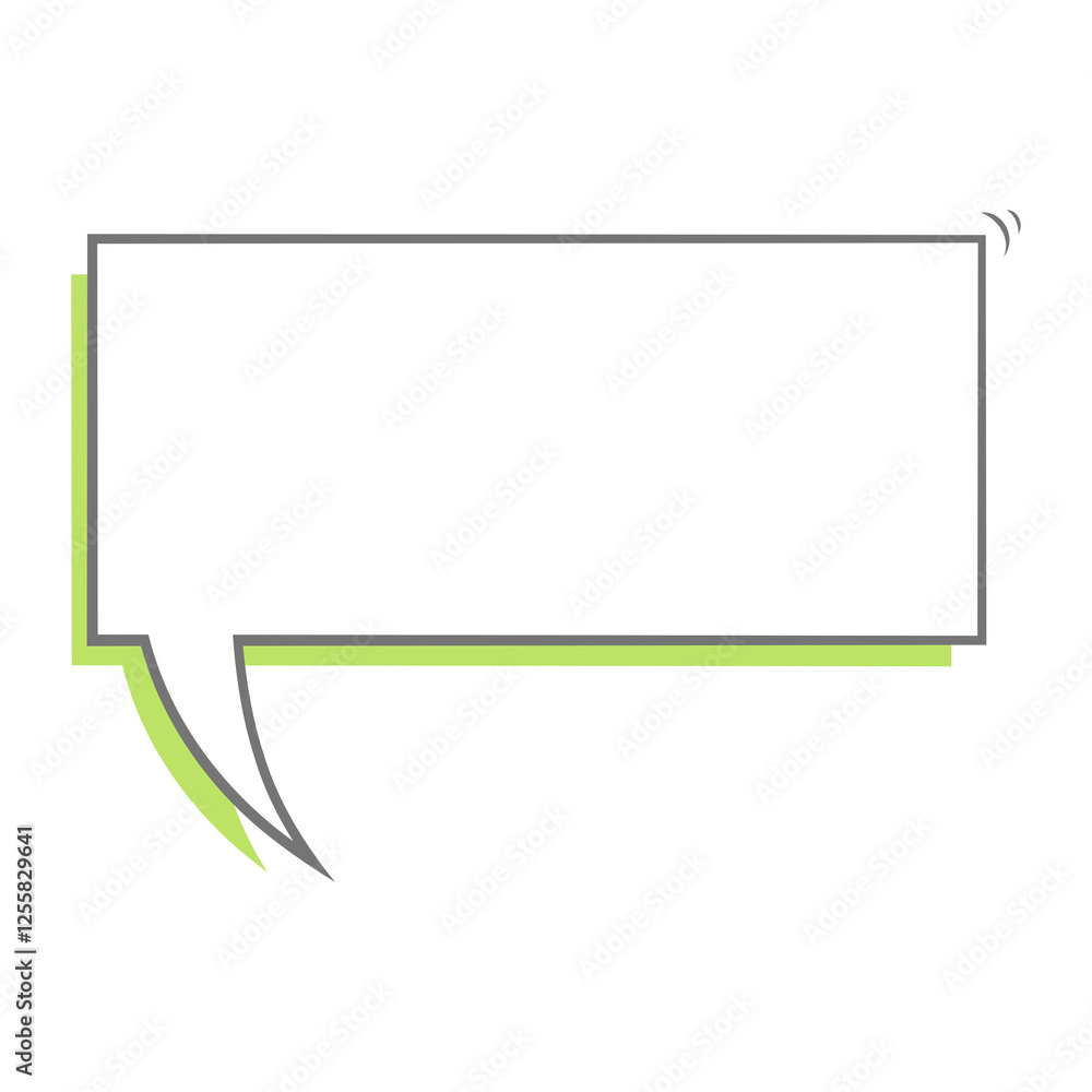 Speech bubble white background with green shade