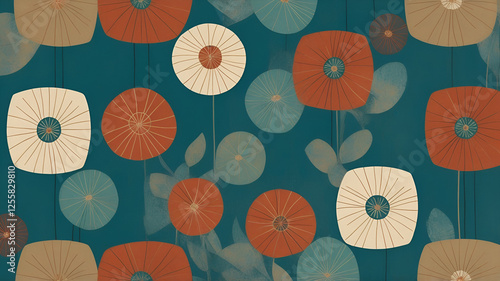 seamless pattern with flowers and birds