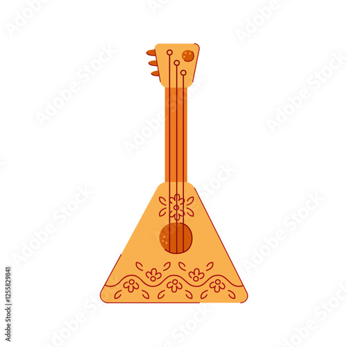 Balalaika color. Hand drawn clip art for your project.