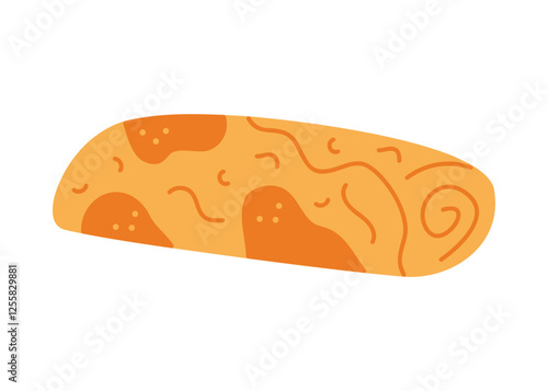 Rolled pancake color. Hand drawn clip art for your project.