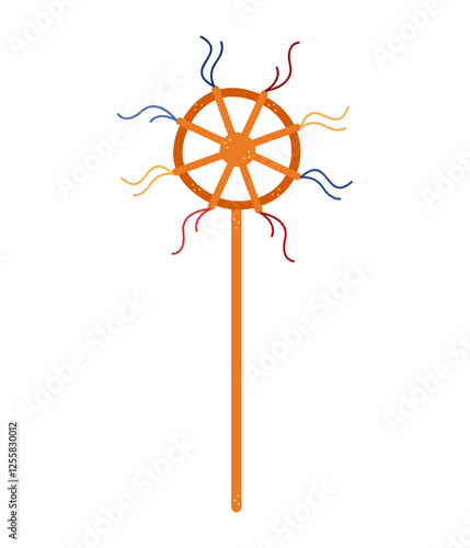 Wheel of happiness for Shrovetide color. Hand drawn clip art for your project.