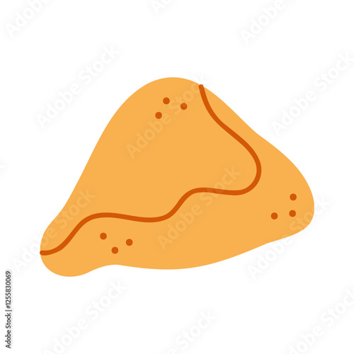 Triangular pie color. Hand drawn clip art for your project.