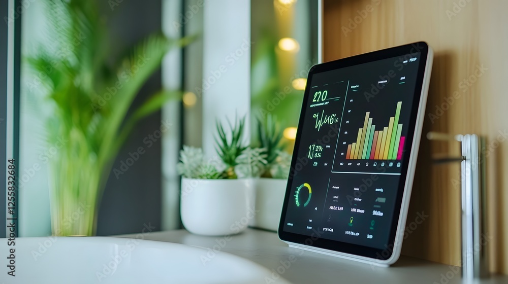 Close-up of Smart Mirror Screen Displaying Diagnostic Health Scan with Color-Coded Analytics Close-up of Smart Mirror Screen Displaying Diagnostic Health Scan with Color-Coded Analytics