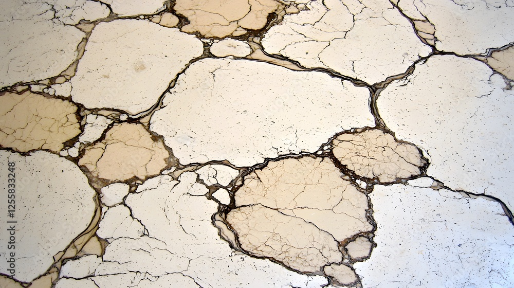 Obraz premium Abstract Cracked Surface with Irregular Patterns and Earthy Tones