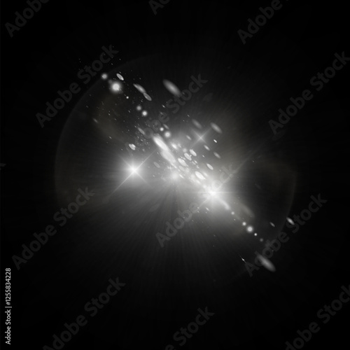 Abstract light flares translucent glow with special light distortion effect. Vector motion blur glow glare.