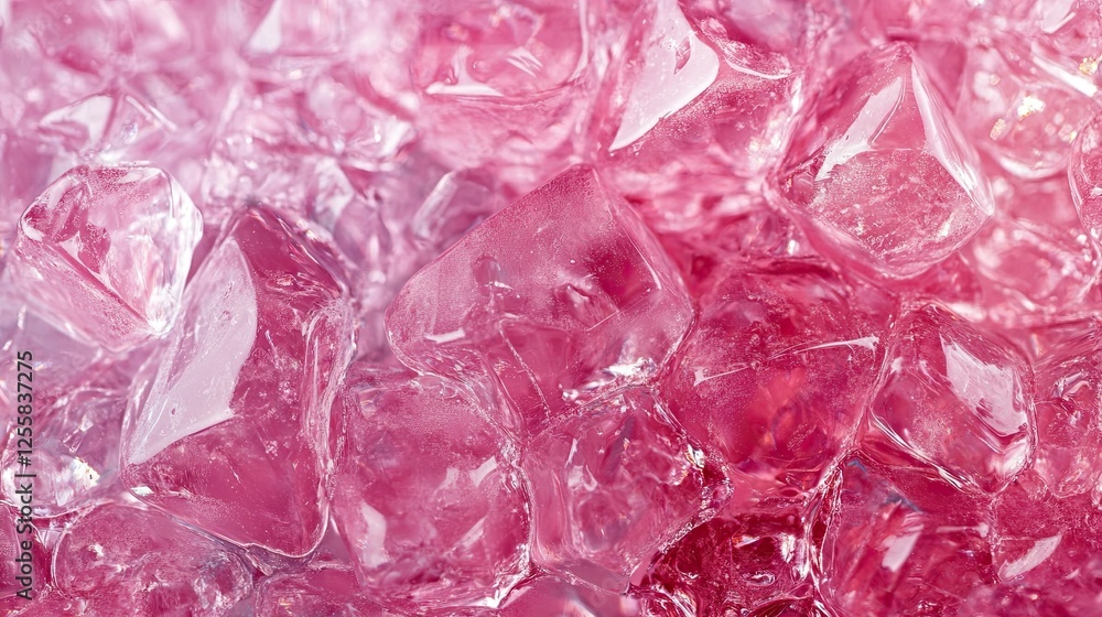 Close-up of Refreshing Pink Ice Cubes for a Cool and Vibrant Backdrop Close-up of Refreshing Pink Ice Cubes for a Cool and Vibrant Backdrop