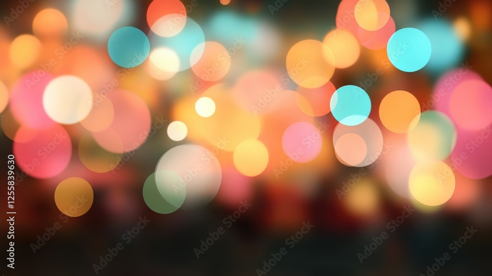 Fototapeta premium Colorful Bokeh Lights Background with Vibrant Circular Blur Effect