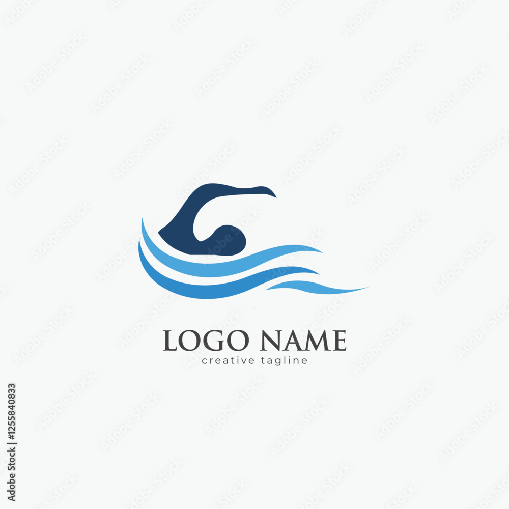 Swimming logo, summer, fitness, health, swimmer, race logo template Swimming logo, summer, fitness, health, swimmer, race logo template
