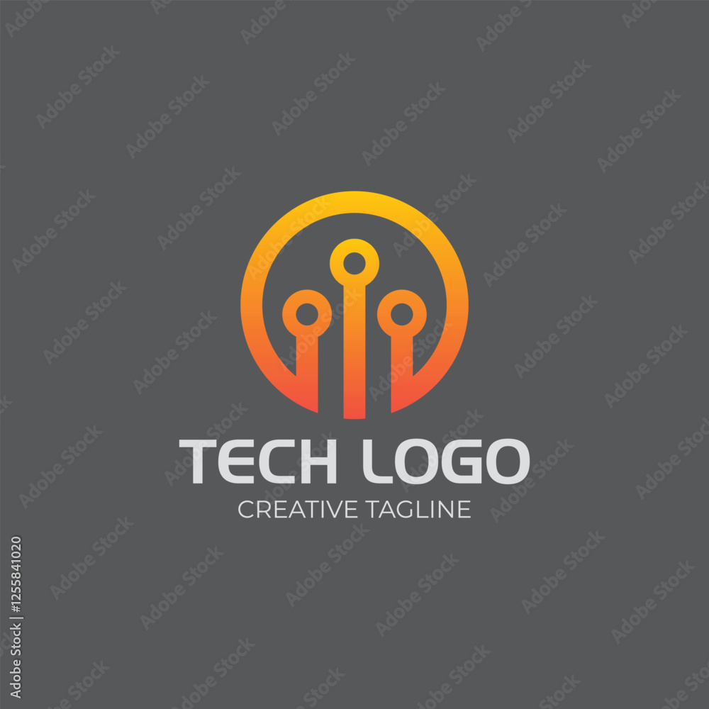 Obraz premium Tech, data, digital, cube logo fully editable vector template