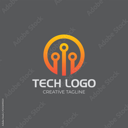 Tech, data, digital, cube logo fully editable vector template