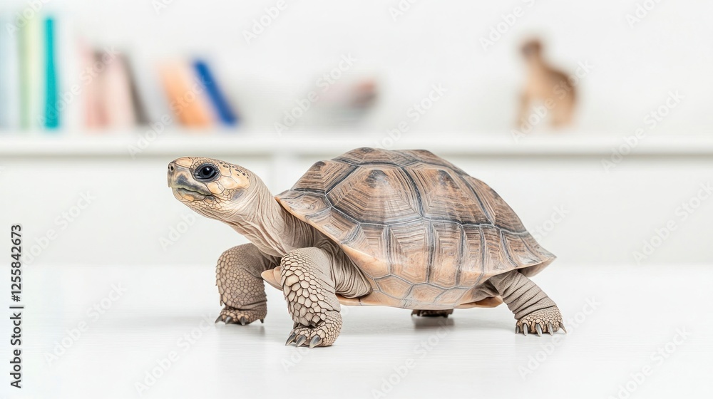 Obraz premium Veterinarian in Bright Clinic Examining a Tortoise with Care and Expertise