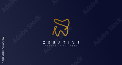 Tooth dental logo icon design template flat vector