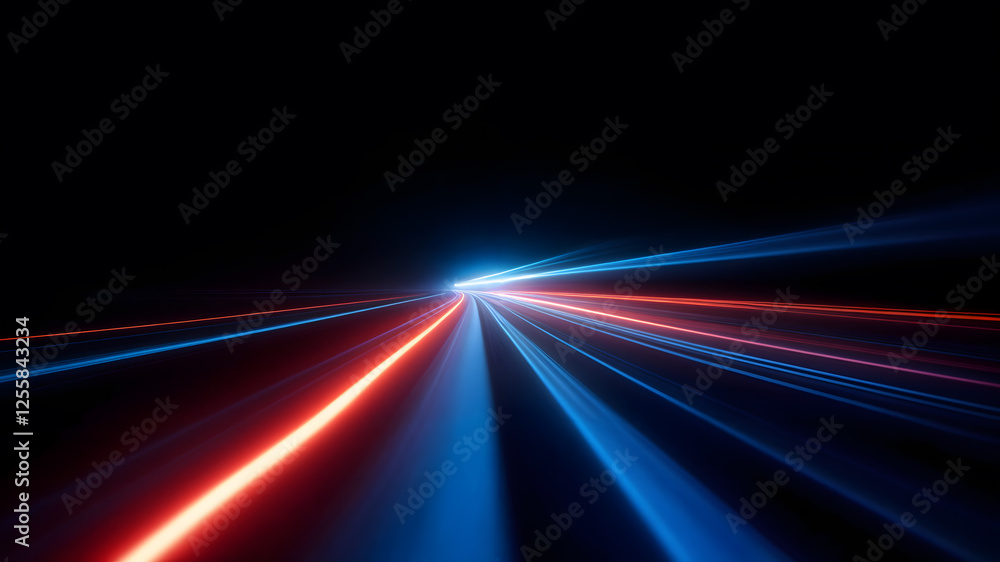 A dynamic futuristic highway with neon blue and red light trails, capturing the essence of speed, technology, and cyberpunk aesthetics. Perfect for sci-fi visuals, tech branding, and motion graphics. A dynamic futuristic highway with neon blue and red light trails, capturing the essence of speed, technology, and cyberpunk aesthetics. Perfect for sci-fi visuals, tech branding, and motion graphics.