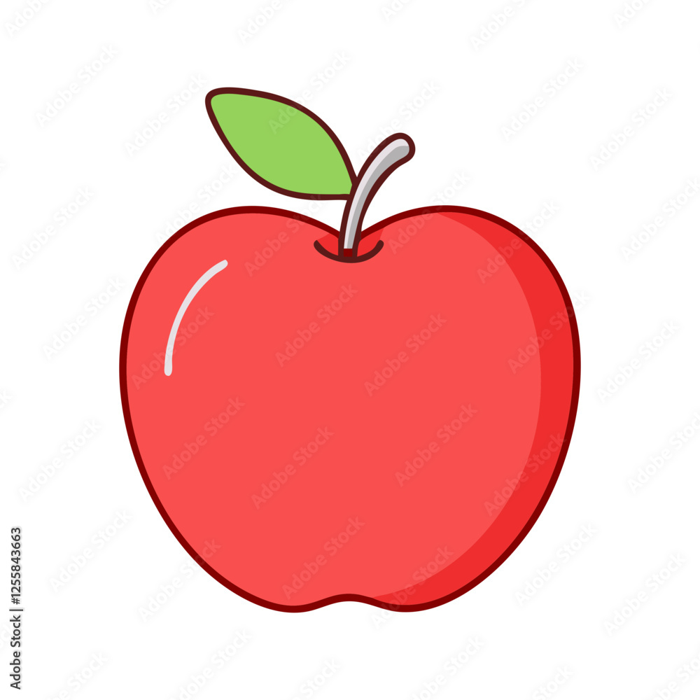 Vector illustration of a red apple, A simple vector illustration of a red apple with a green leaf, ideal for fruit, health, and nutrition-related content.
Vector illustration of a red apple, A simple vector illustration of a red apple with a green leaf, ideal for fruit, health, and nutrition-related content.